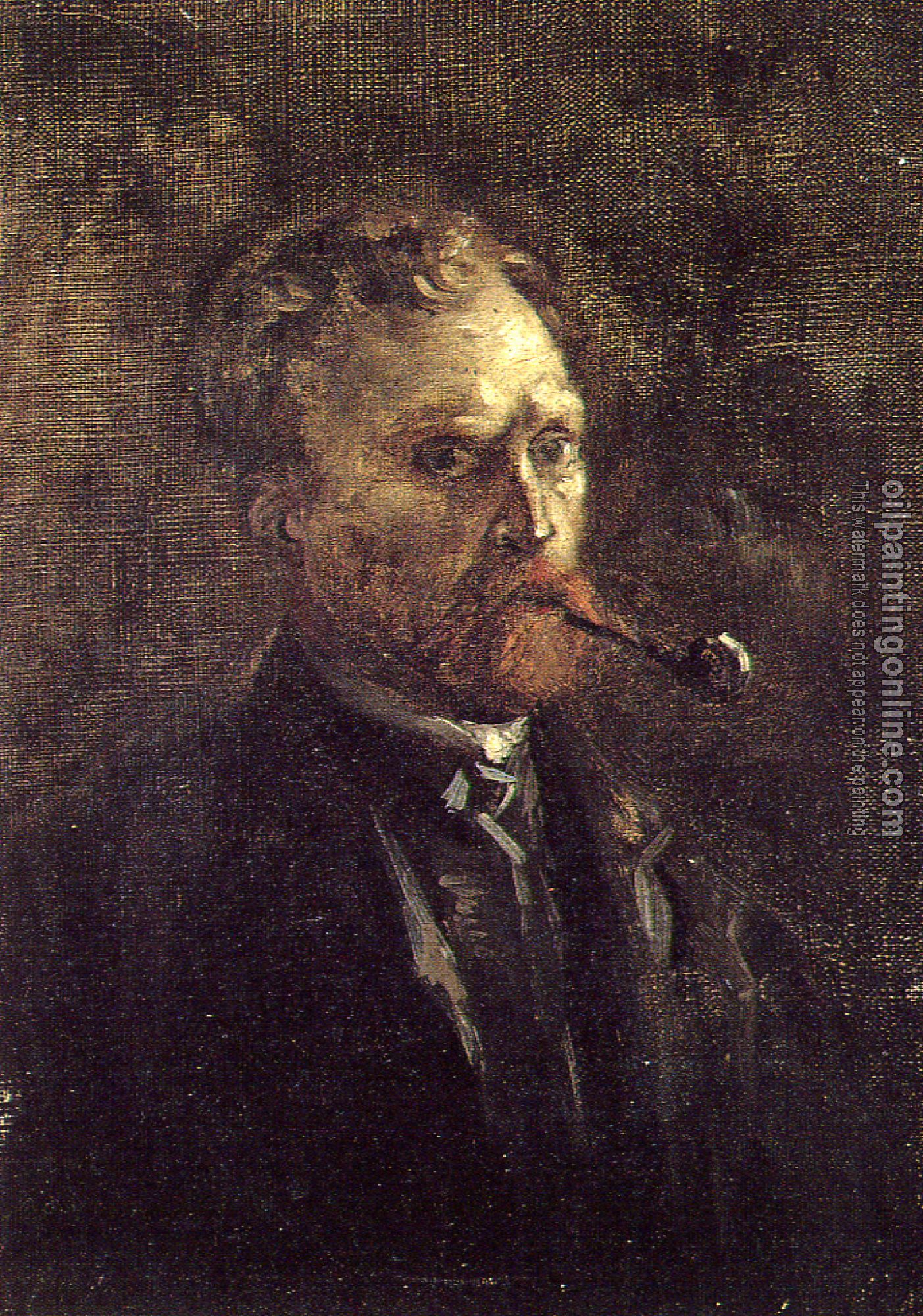 Gogh, Vincent van - Self-portrait with pipe